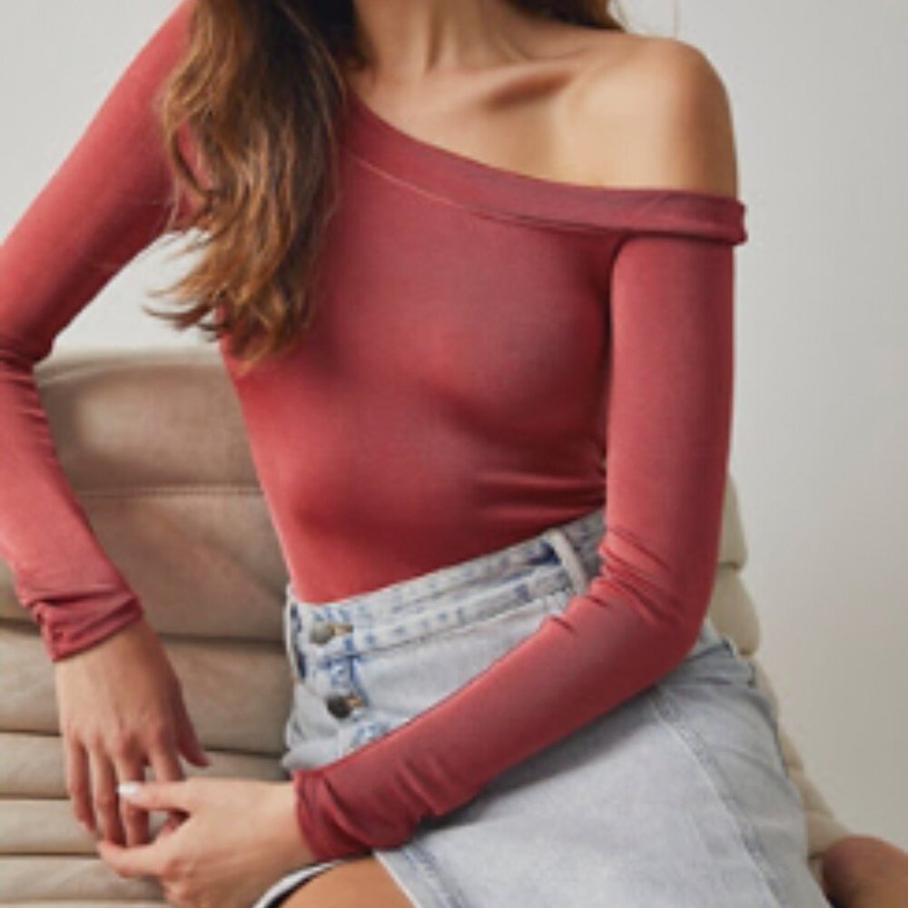 Free People That's Hot Bodysuit - Red Clover NWOT Size L